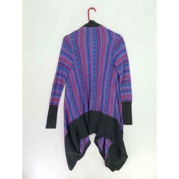 Stetson Intarsia Striped Cozy Cotton Knit Cardigan Sweater Top Size S Small - Picture 3 of 11